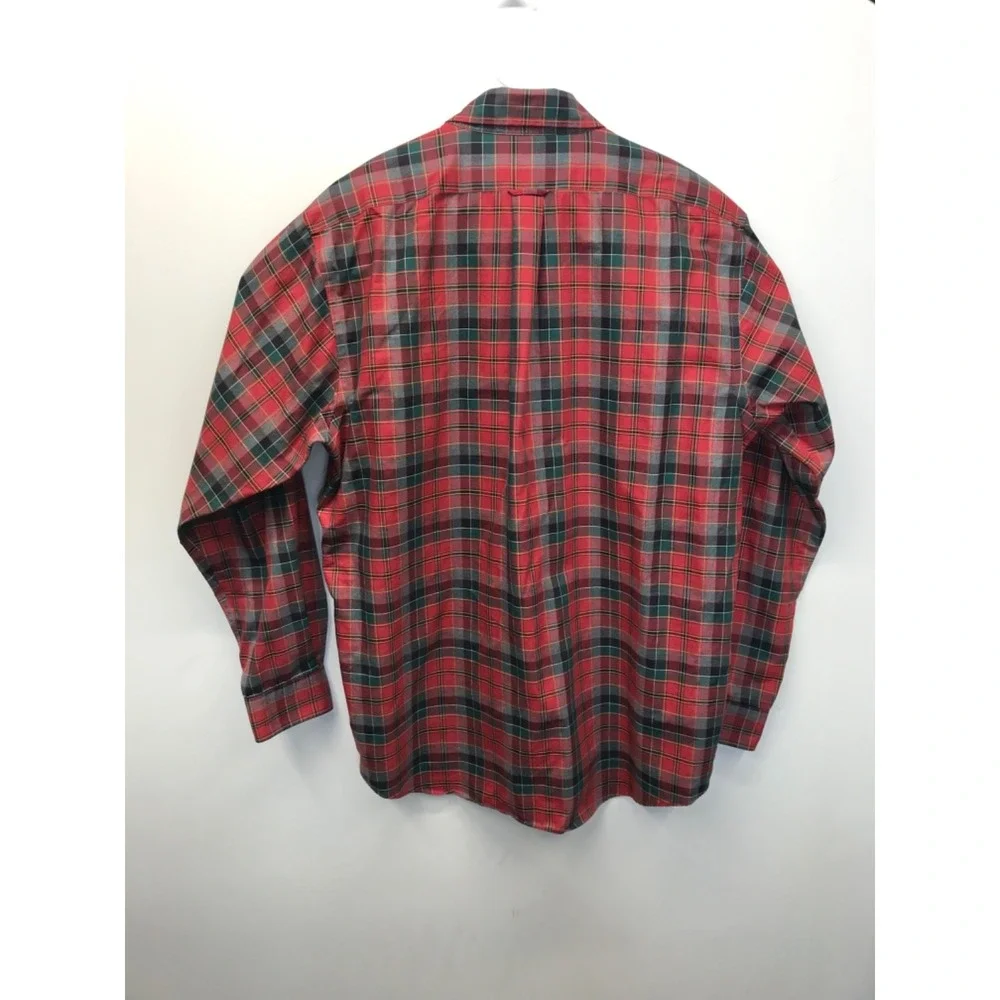 Allen Edmonds Shirt Mens XXL Red Plaid Button Down Wrinkle Free Long Sleeve